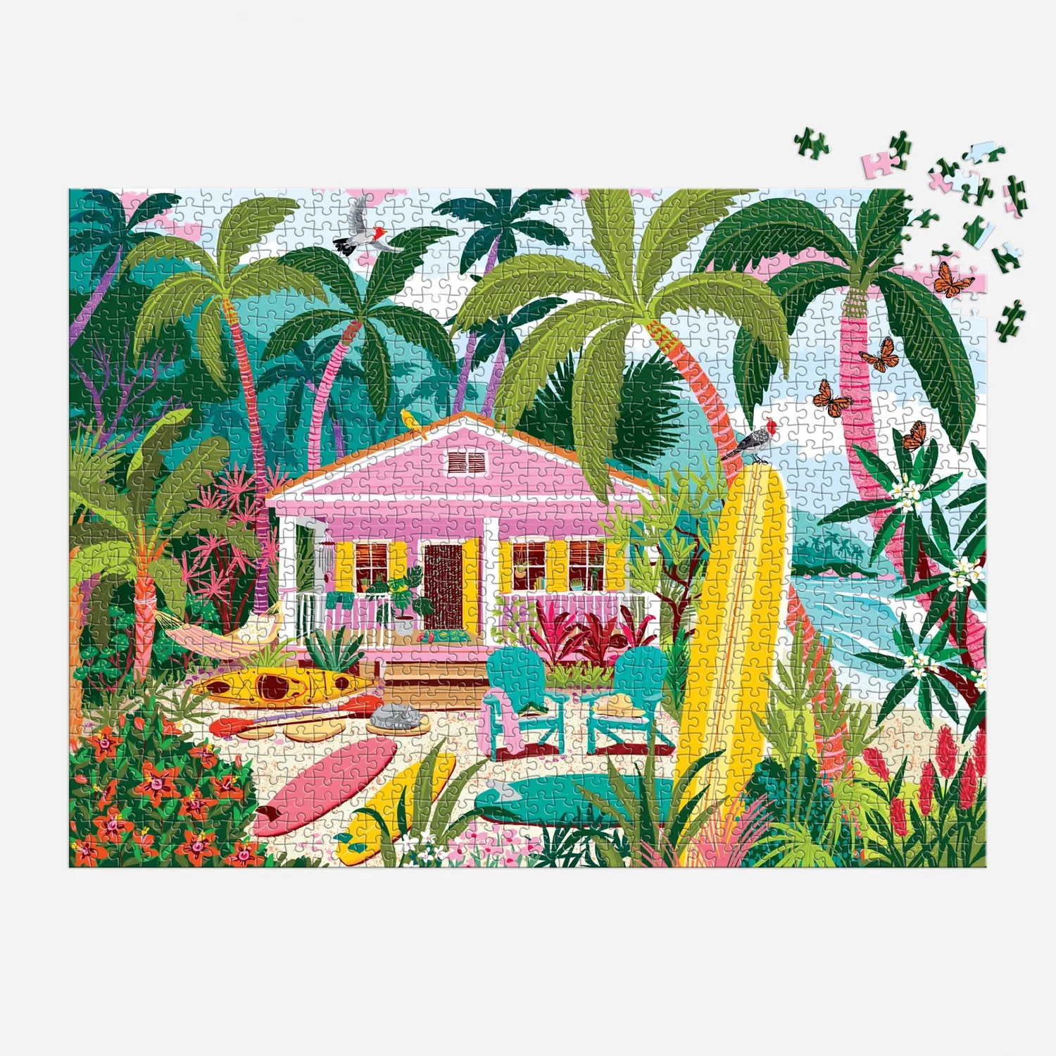 Good Puzzle Co. Julia Cornelius Surfside Bungalow puslespil 1000 brikker strand