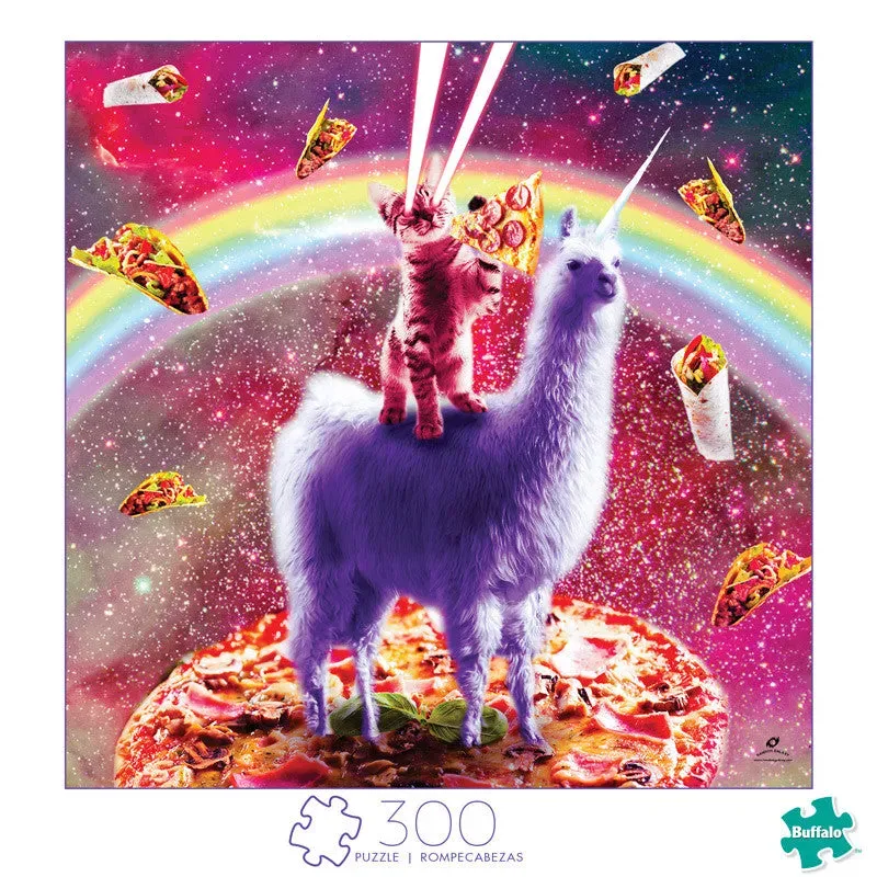 Buffalo Games Laser Llama Kitty puslespil 300 store brikker sjov