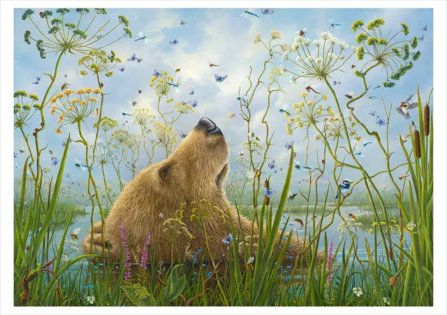 Pomegranate Robert Bissell The Whole World fødselsdagskort dyr