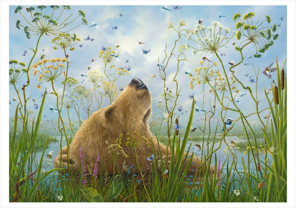 Pomegranate Robert Bissell The Whole World fødselsdagskort dyr
