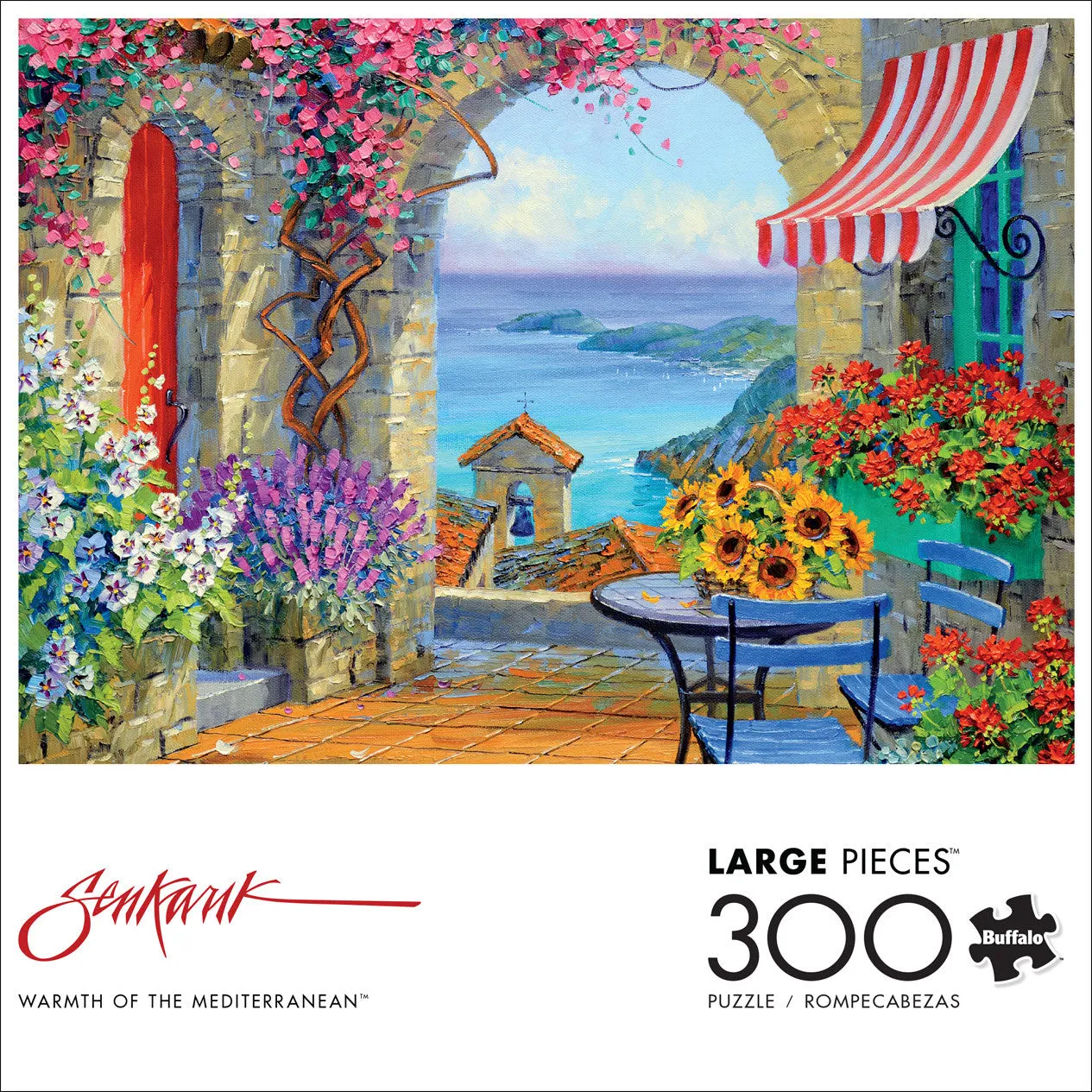 Buffalo Games Vivid Warmth of the Mediterranean puslespil 300 store brikker