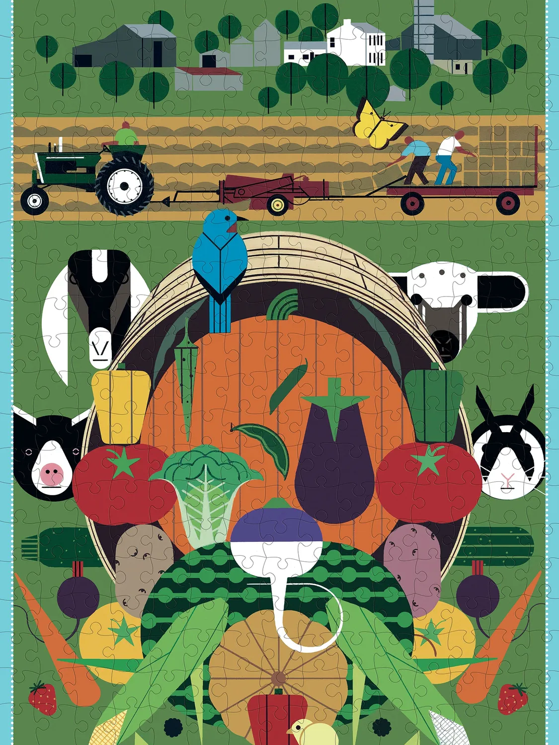 Pomegranate Charley Harper Gorman Heritage Farm puslespil 300 brikker