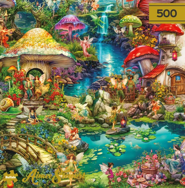 Buffalo Gold Merry Mushroom Village puslespil 500 brikker fehus
