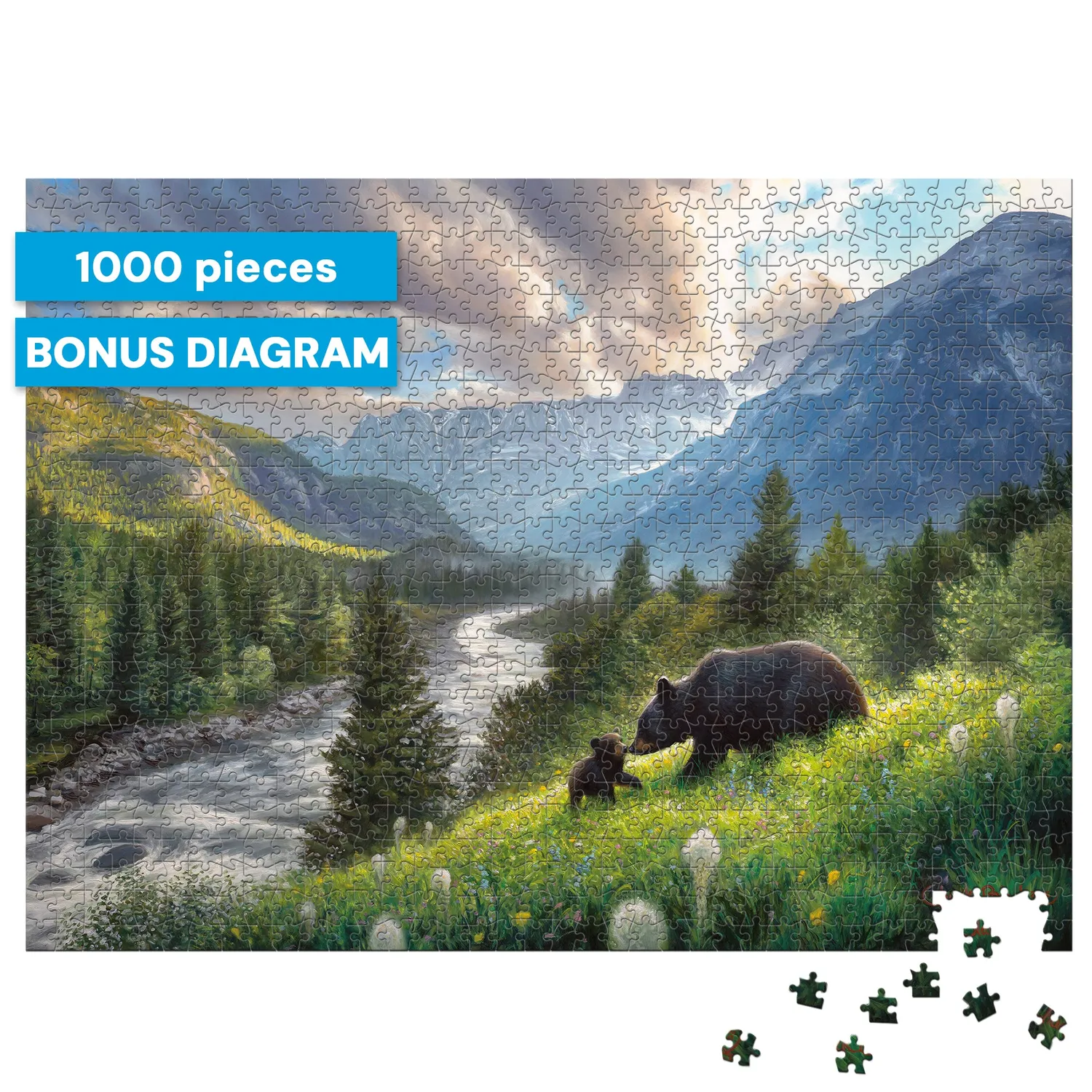 Buffalo Games Charles Black Mountain Momma puslespil 1000 brikker