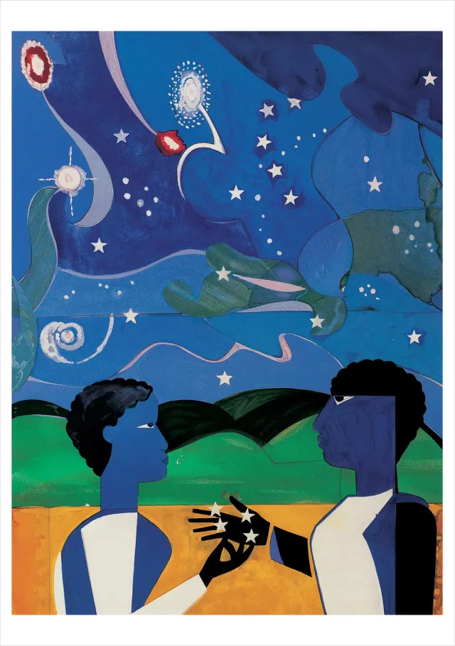 Pomegranate Romare Bearden Two Worlds fødselsdagskort kunstmotiv