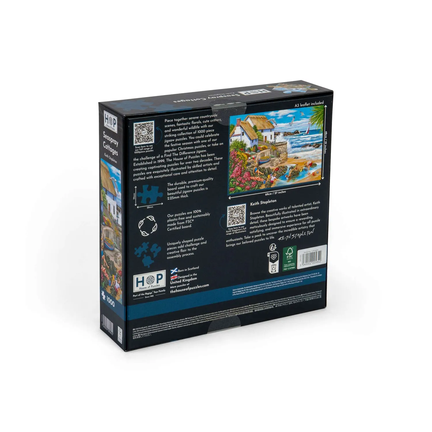 House of Puzzles Seaspray Cottages puslespil 1000 brikker kyst