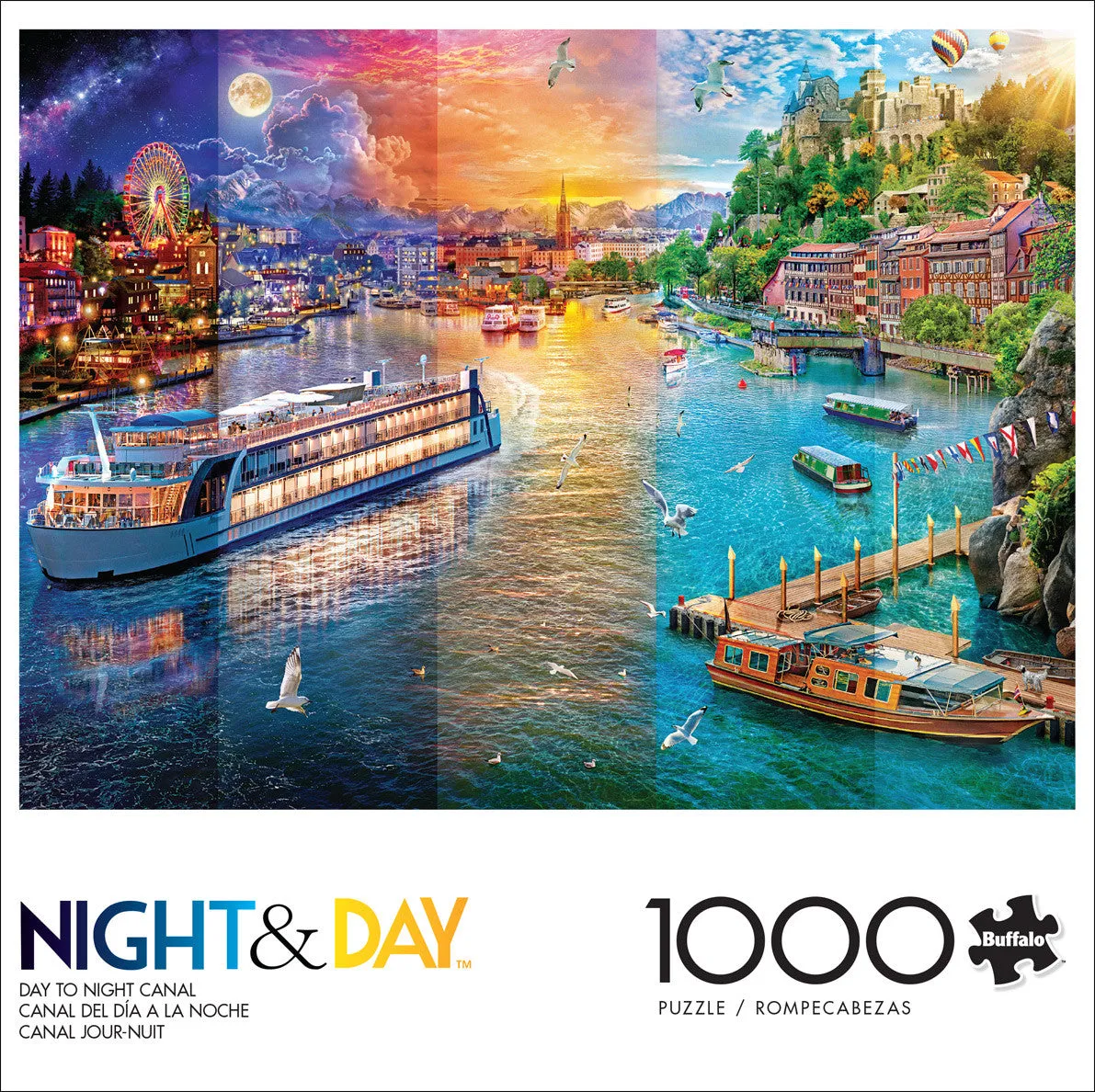 Buffalo Games Night & Day Day to Night Canal puslespil 1000 brikker