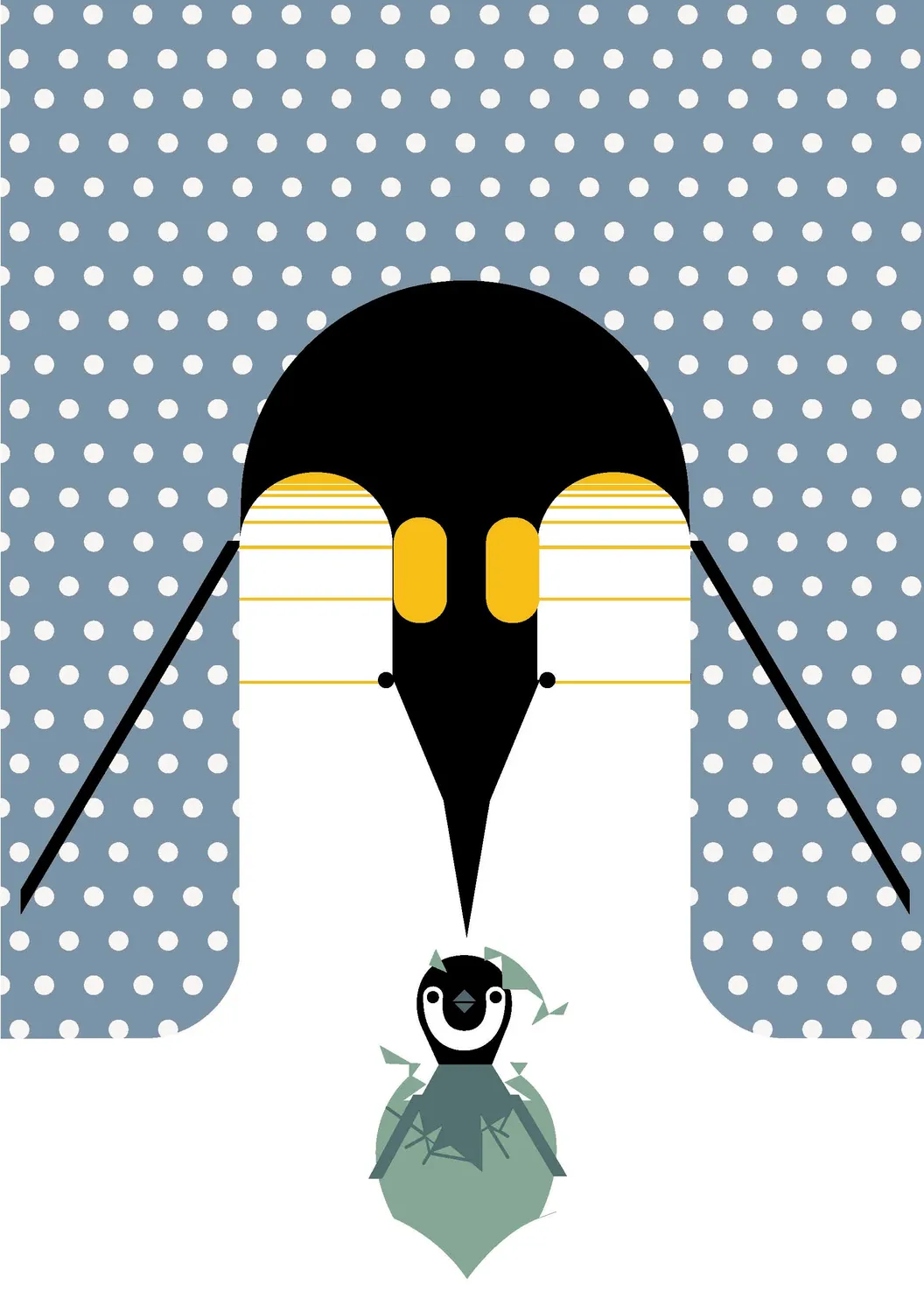 Pomegranate Charley Harper Penguin Celebration julekort 20 stk