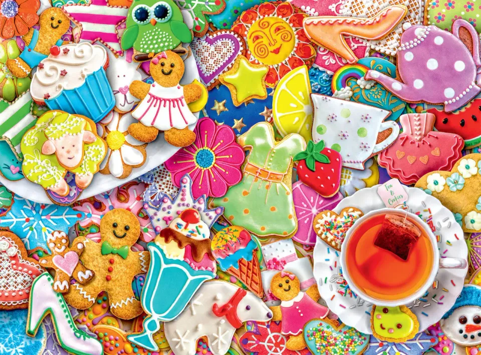 Buffalo Games Aimee Stewart Tea and Cookies puslespil 1000 brikker kager