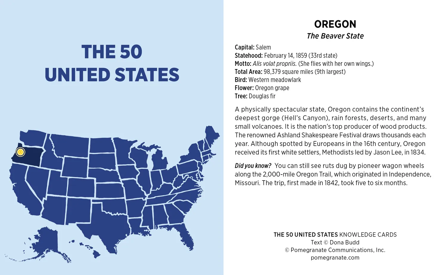 Pomegranate The 50 United States quizkort 50 stater