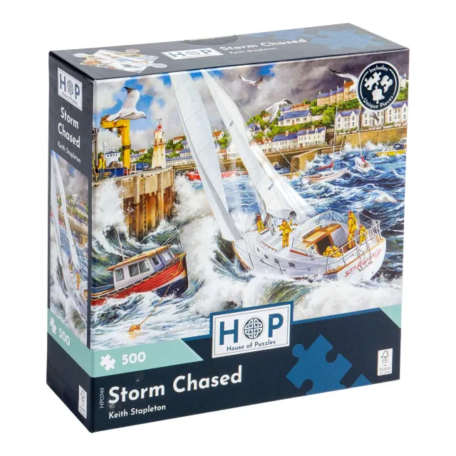 House of Puzzles Storm Chased puslespil 500 brikker kystmotiv