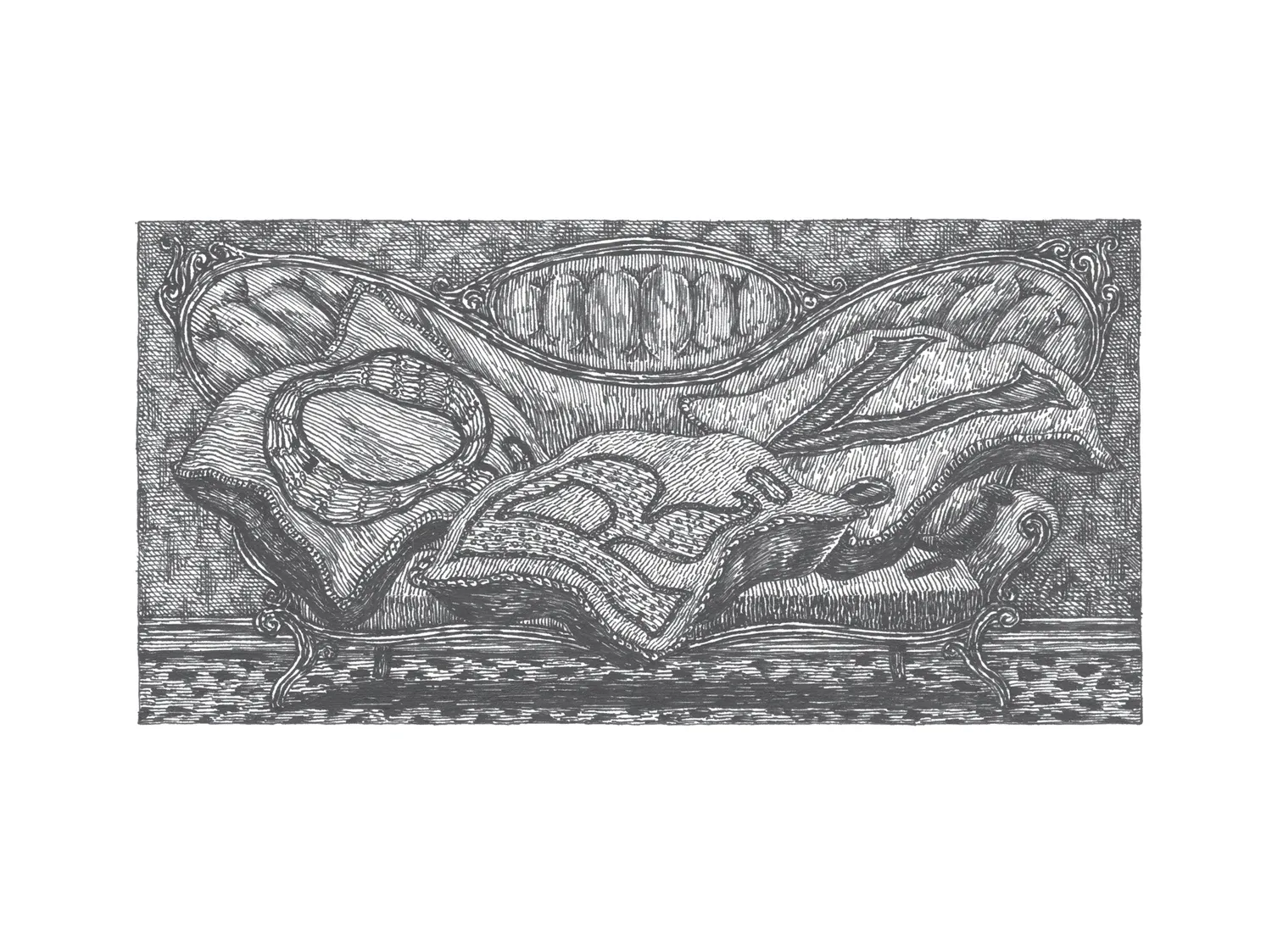 Pomegranate Edward Gorey The Fraught Settee kortæske