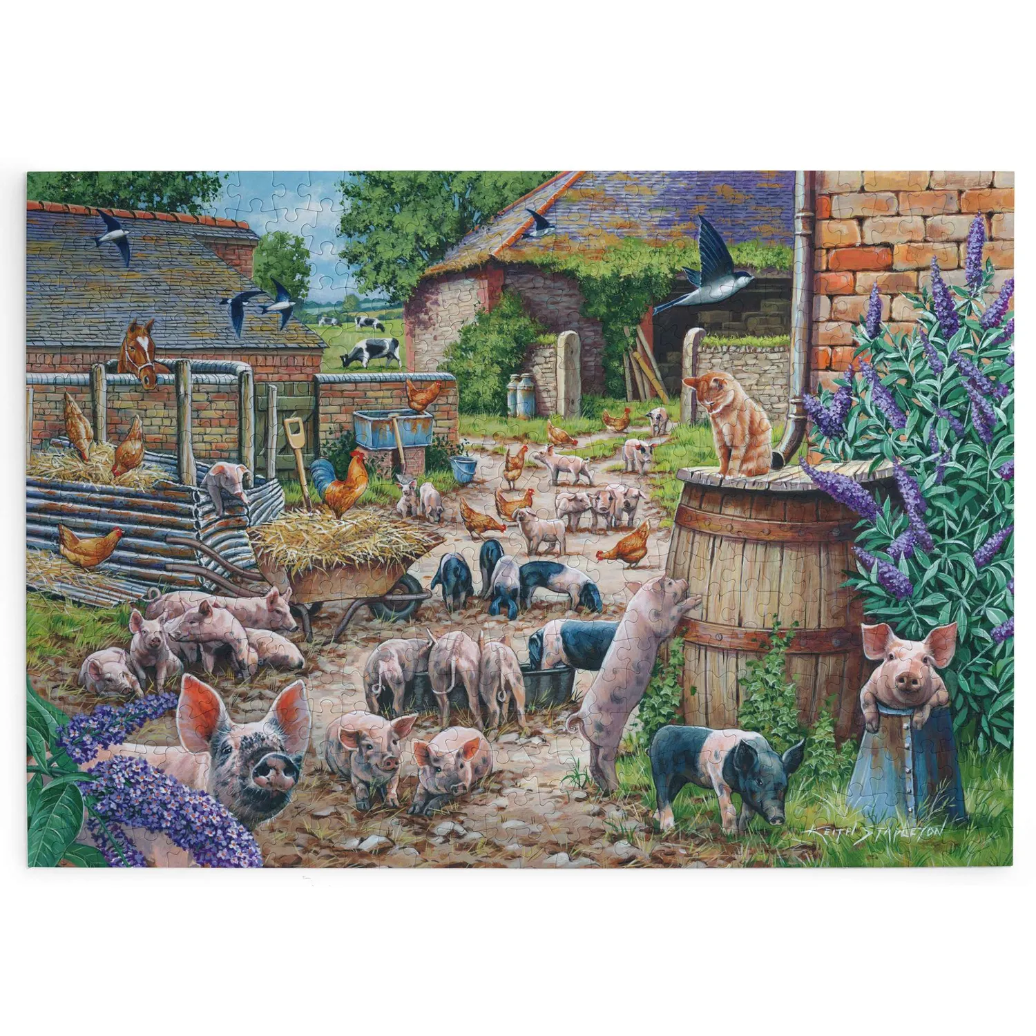 House of Puzzles Piglet Pandemonium 500 puslespil 500 brikker gård