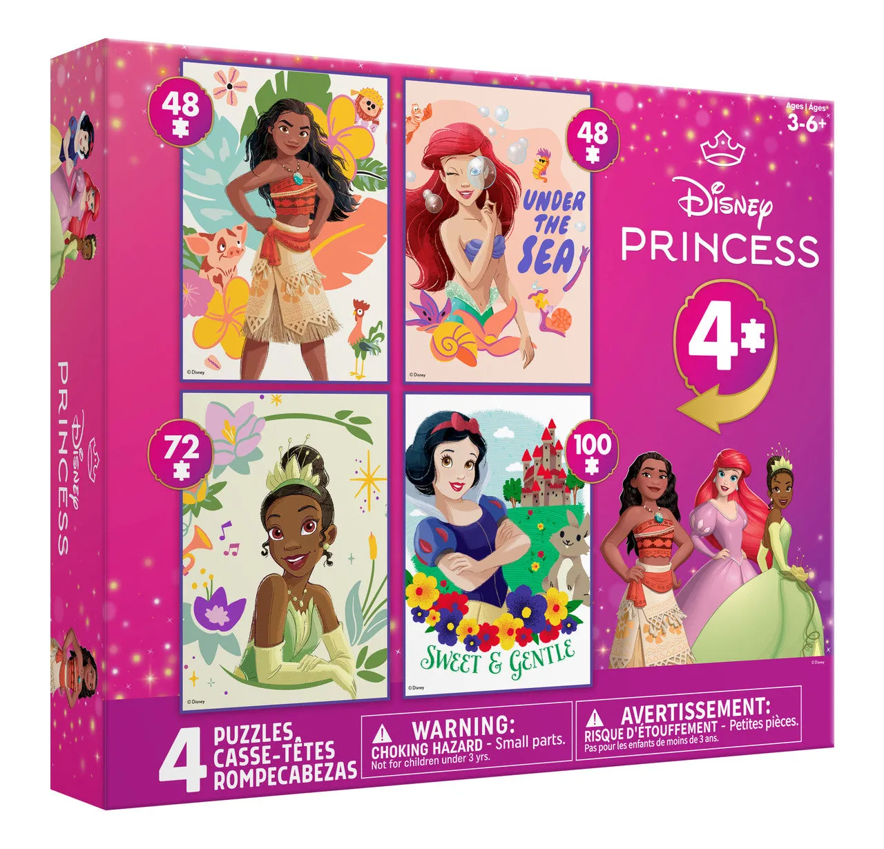 Buffalo Games Disney Princess børnepuslespil 4-pak 48-100 prinsesse