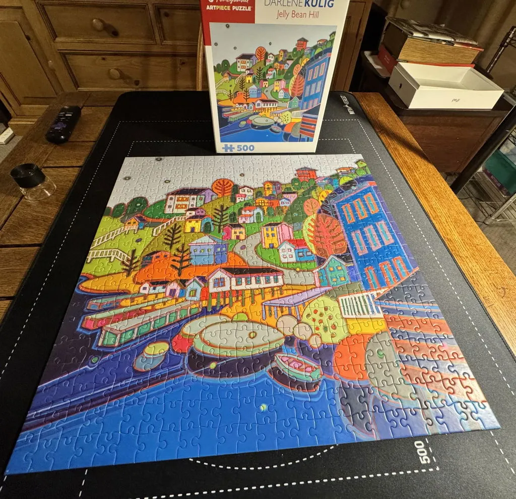 Pomegranate Jelly Bean Hill puslespil 500 brikker kystmotiv