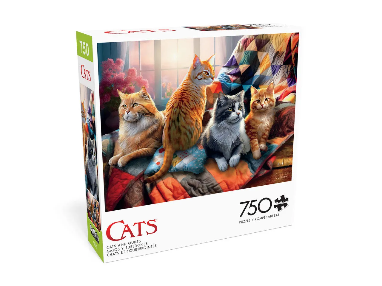 Buffalo Games Cats and Quilts puslespil 750 brikker katte