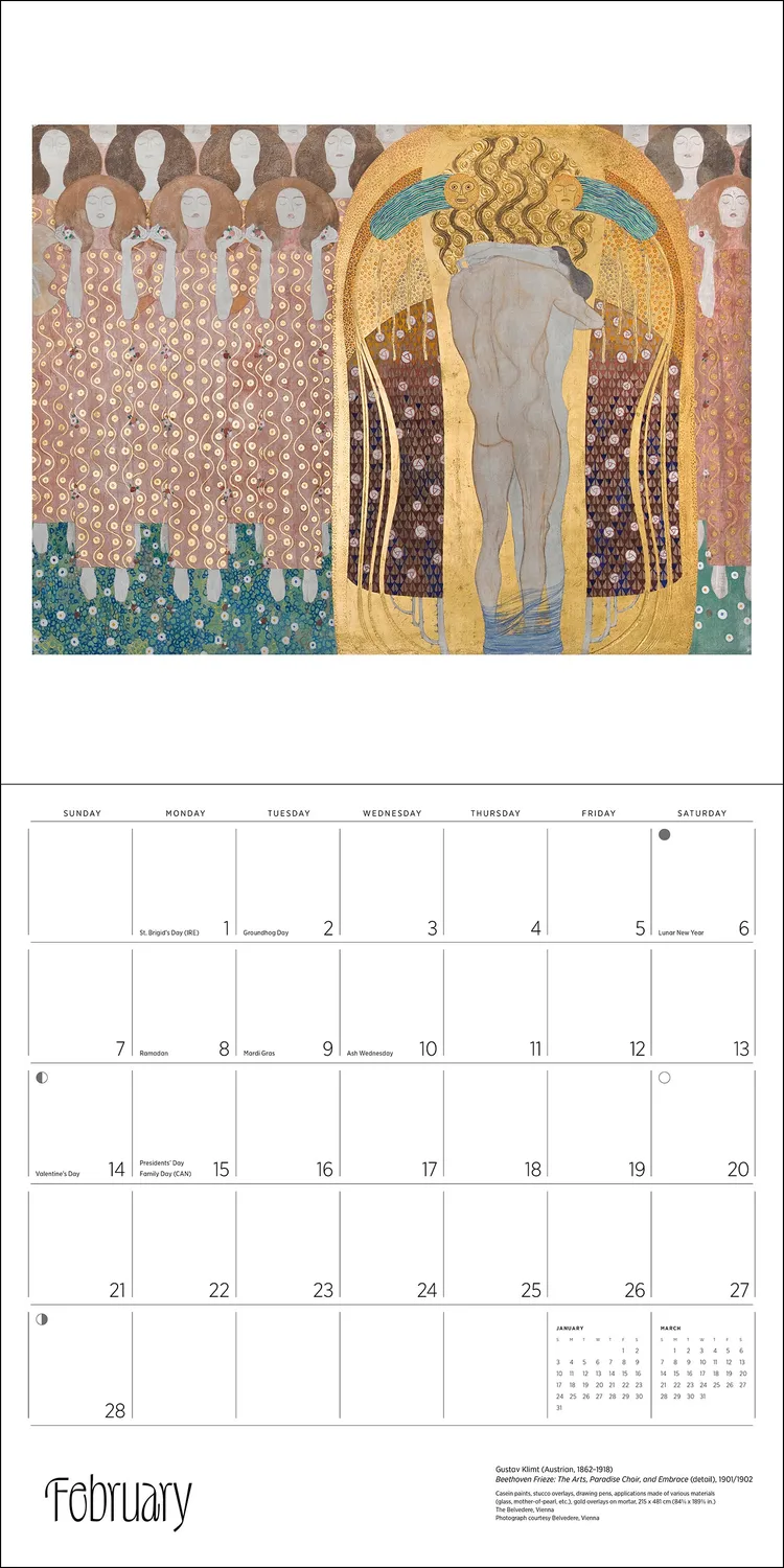 Pomegranate Gustav Klimt vægkalender 2027 kunst