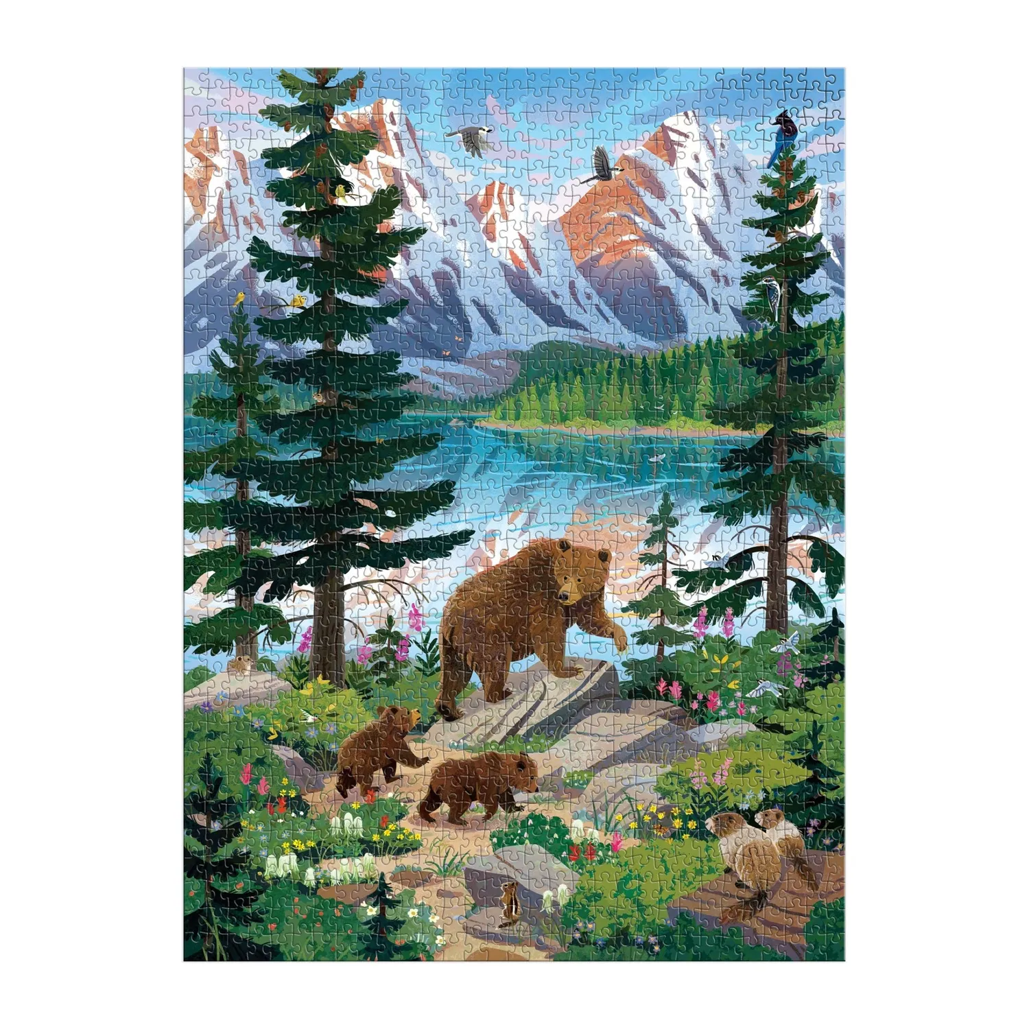 Good Puzzle Co. Valley of the Peaks puslespil 1000 brikker bjergsø