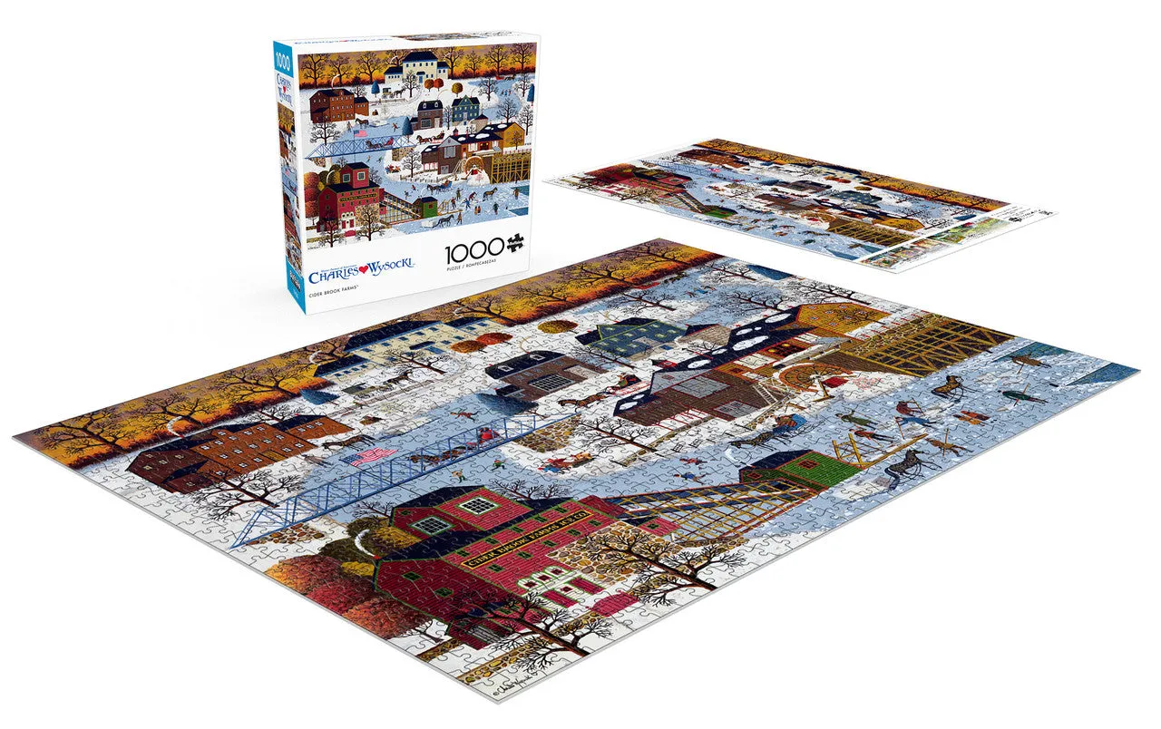 Buffalo Games Charles Wysocki Cider Brook Farms puslespil 1000 brikker vinter