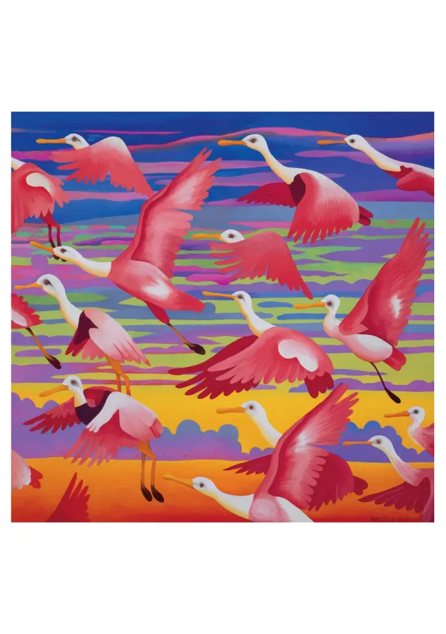 Pomegranate Billy Hassell Roseate Spoonbills noteskort fugle
