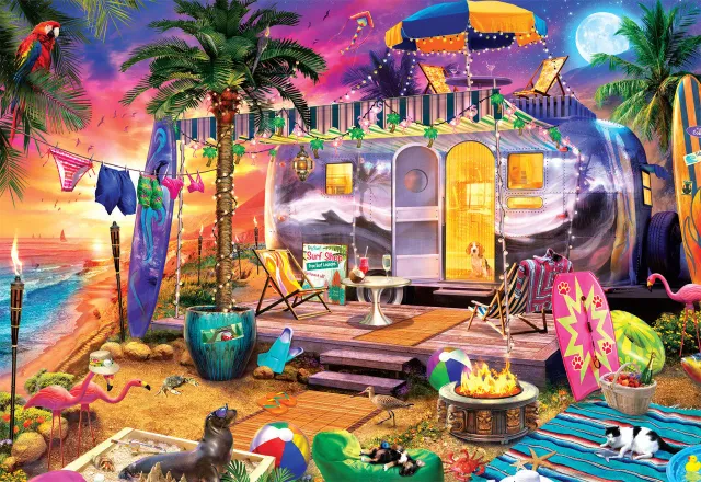Buffalo Games Beach Holiday puslespil 2000 brikker strandmotiv