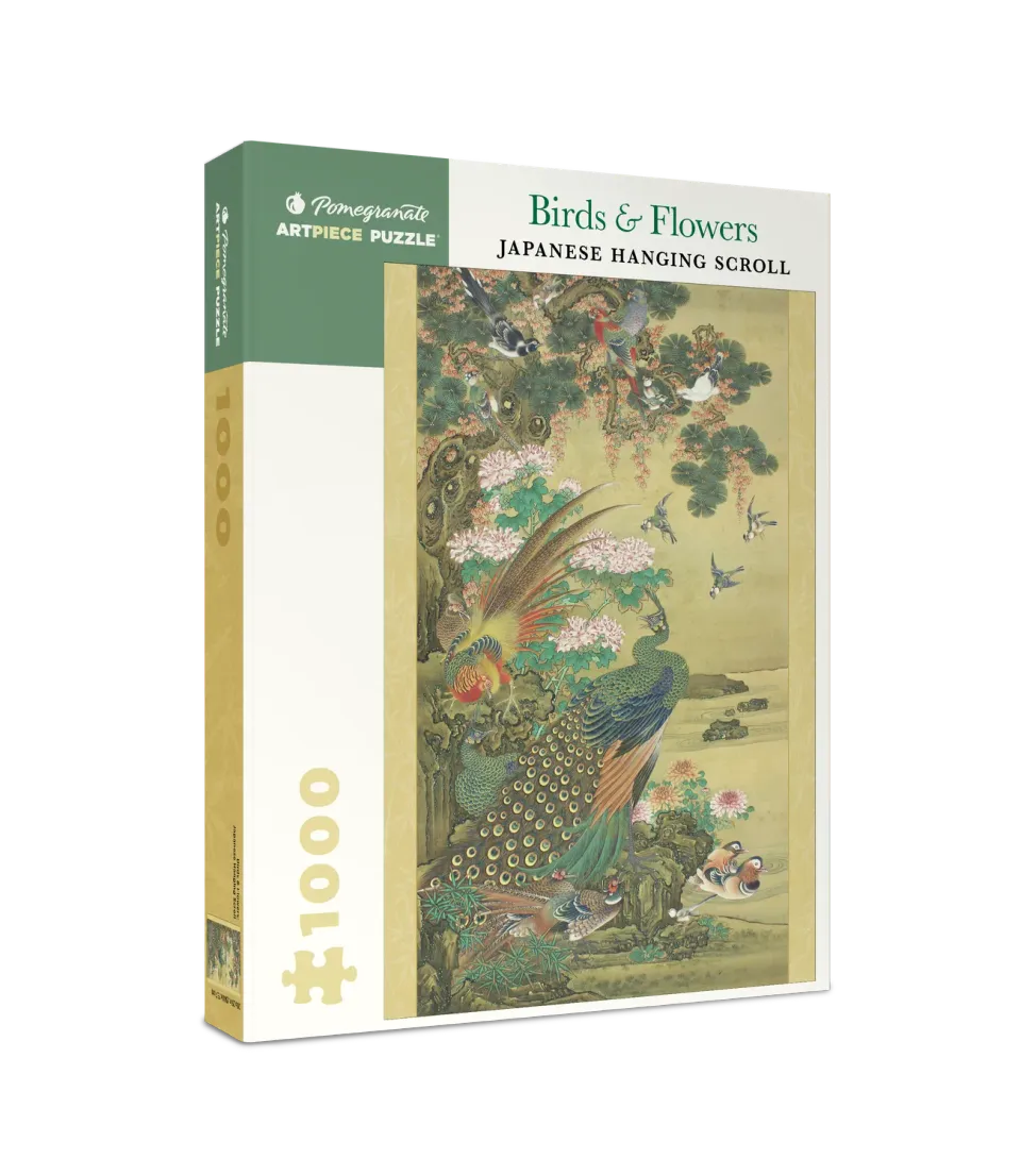 Pomegranate Birds Flowers Japanese Scroll puslespil 1000 brikker
