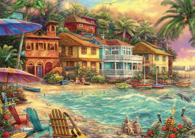 Buffalo Games Island Time puslespil 300 store brikker strand