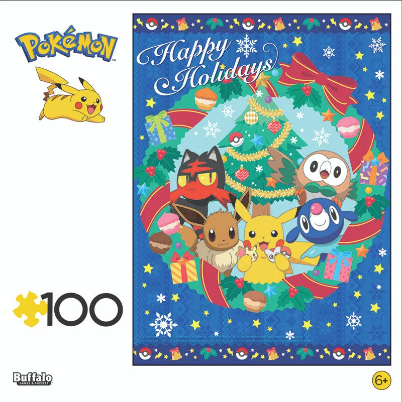 Buffalo Games Pokemon Alola Wreath puslespil 100 brikker børn