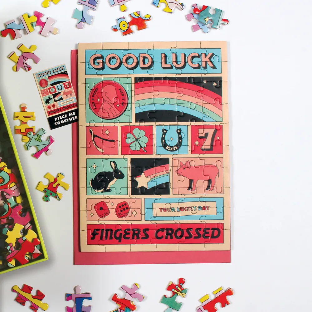 Good Puzzle Co. Good Luck postkort puslespil 60 brikker