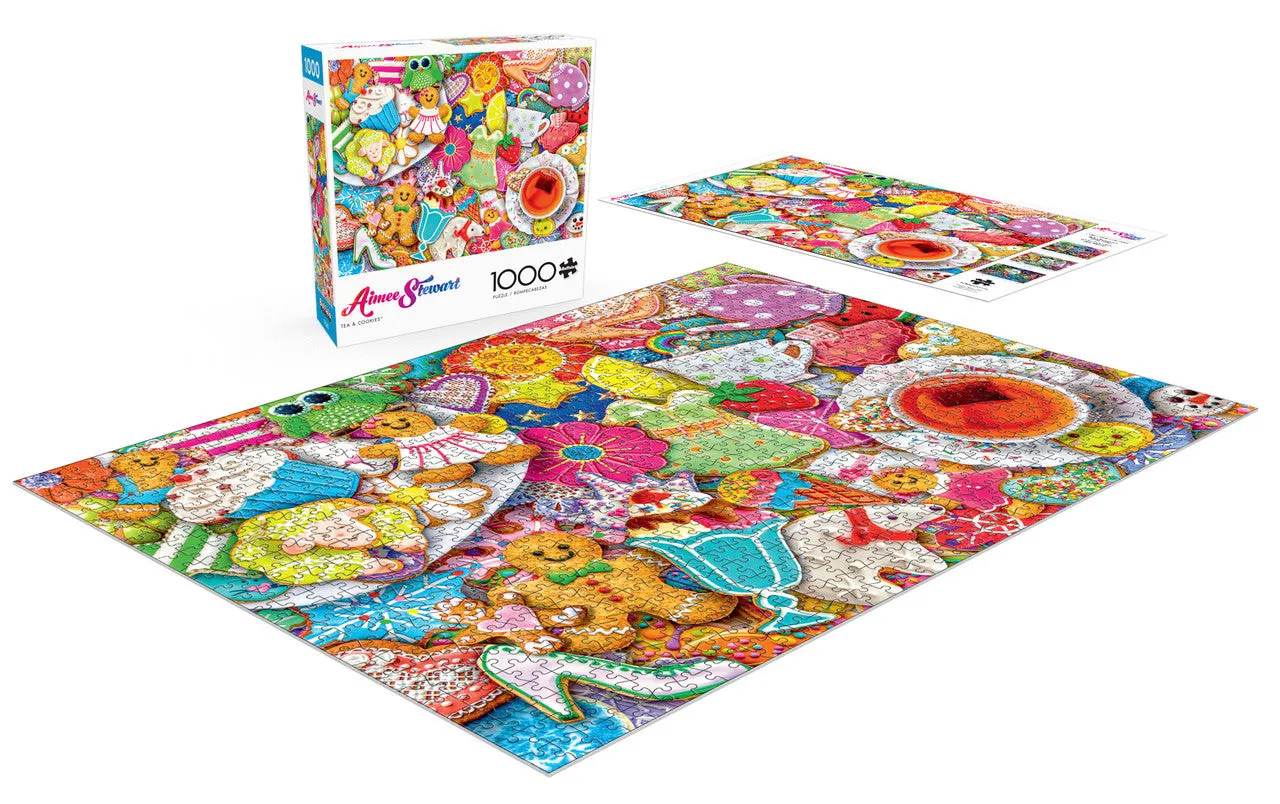Buffalo Games Aimee Stewart Tea and Cookies puslespil 1000 brikker kager