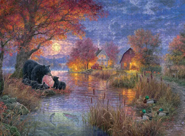 Buffalo Games Black Bear Farms puslespil 1000 brikker natmotiv