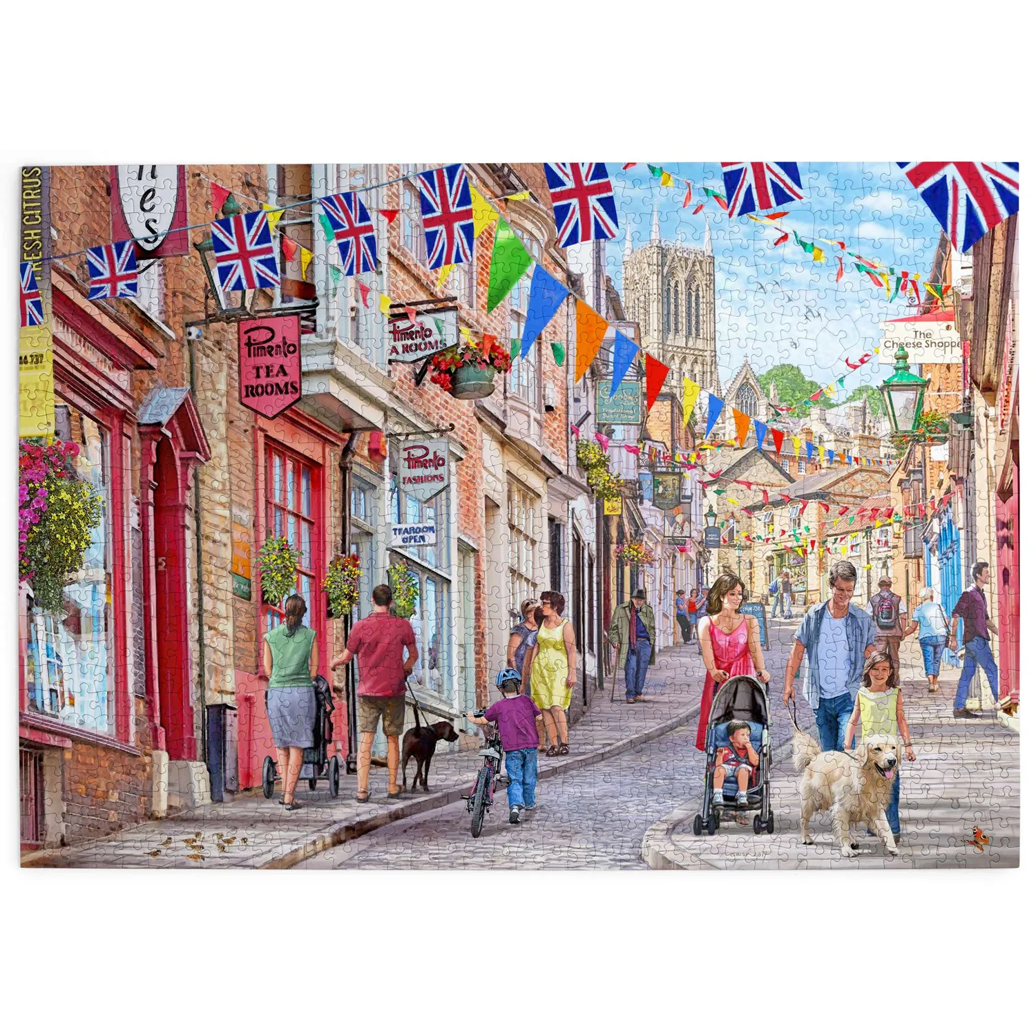 House of Puzzles Steep Hill puslespil 1000 brikker bymotiv