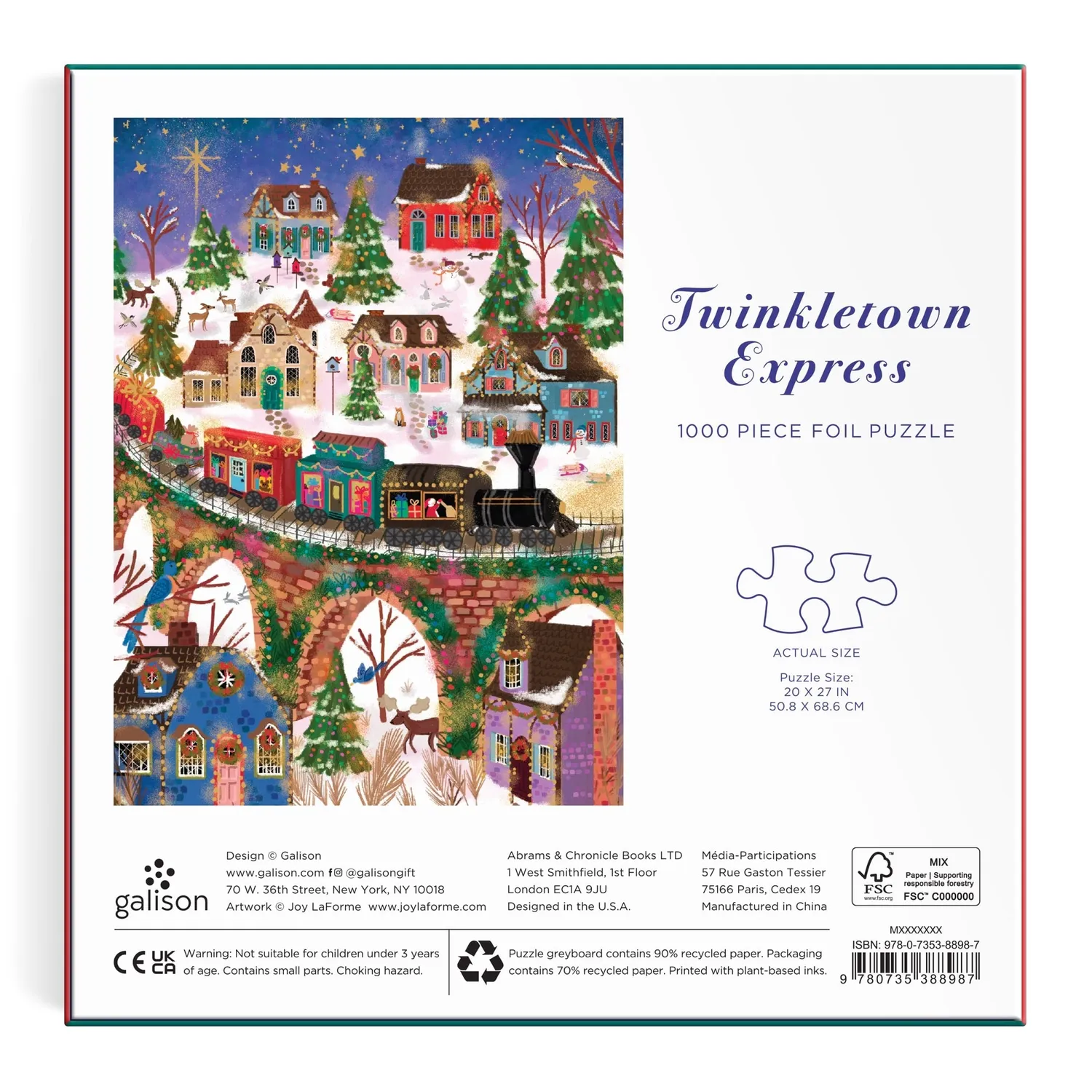 Galison Joy Laforme Twinkletown Express puslespil 1000 brikker folie
