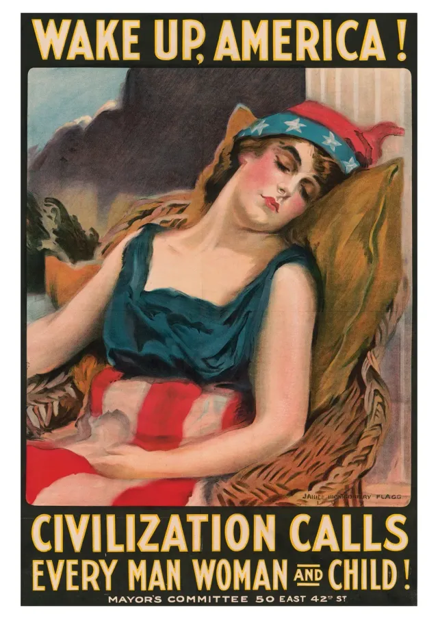 Pomegranate Wake Up America postkort enkelt historie