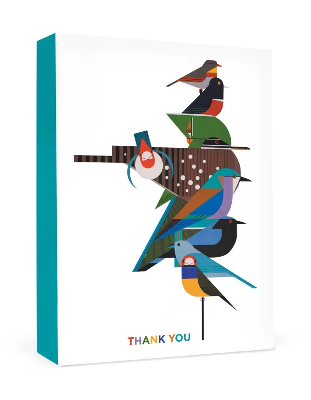 Charley Harper Rainforest Birds takkekort æske fugle