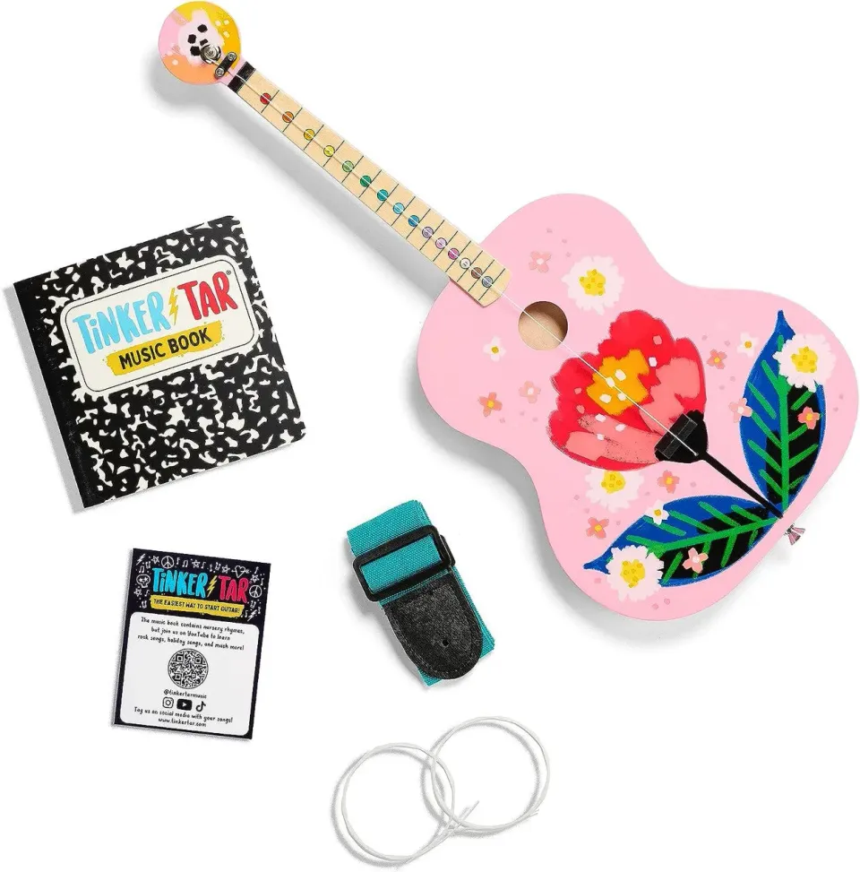 Buffalo Games Tinkertar Pink Floral børneguitar 1-strenget