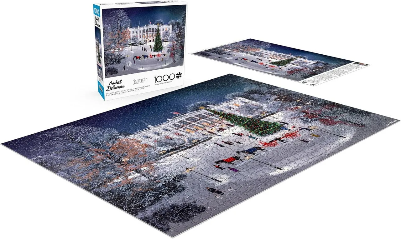 Buffalo Games Michel Delacroix White House Snow 1000 puslespil jul