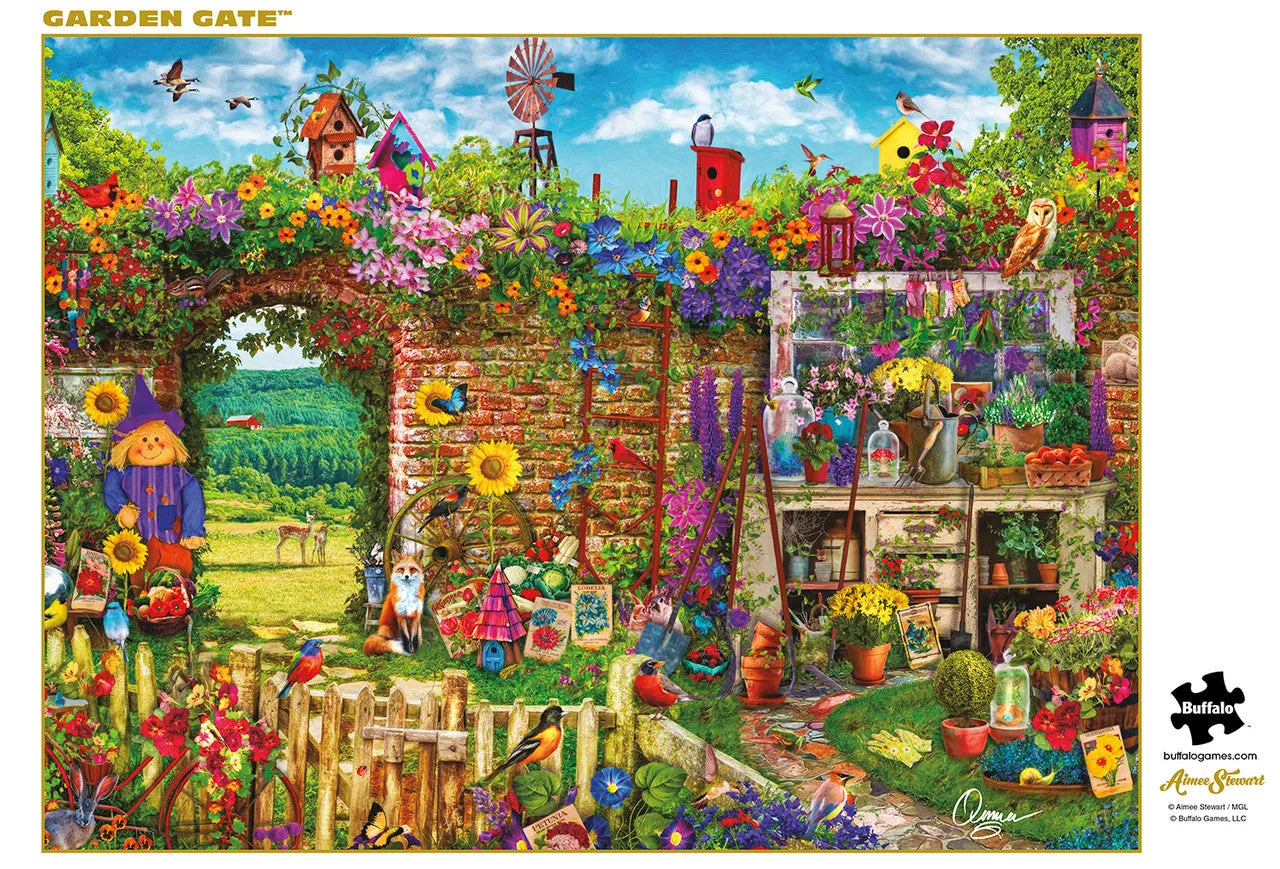 Buffalo Games Buffalo Gold Garden Gate 1000 puslespil havemotiv