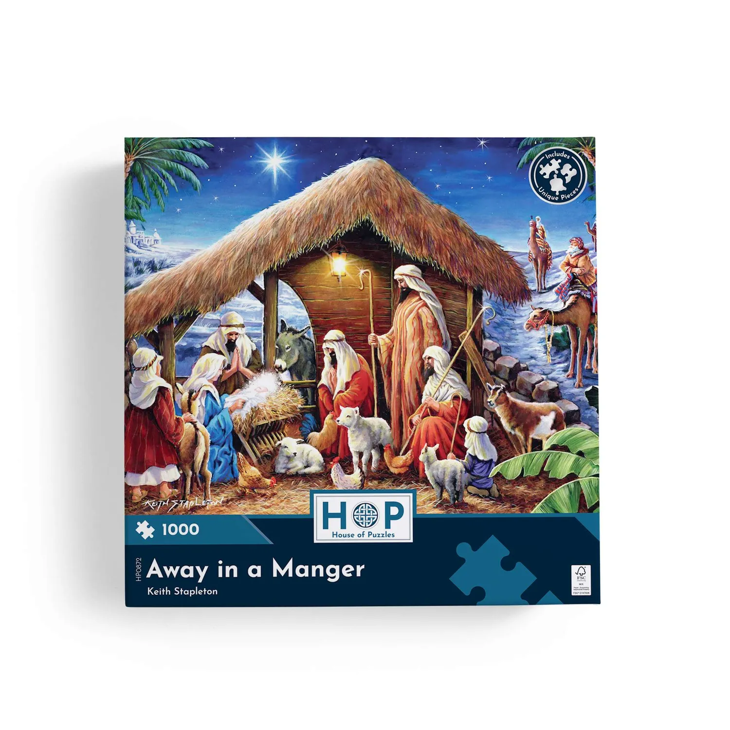 House of Puzzle Away in a Manger puslespil 1000 brikker jul