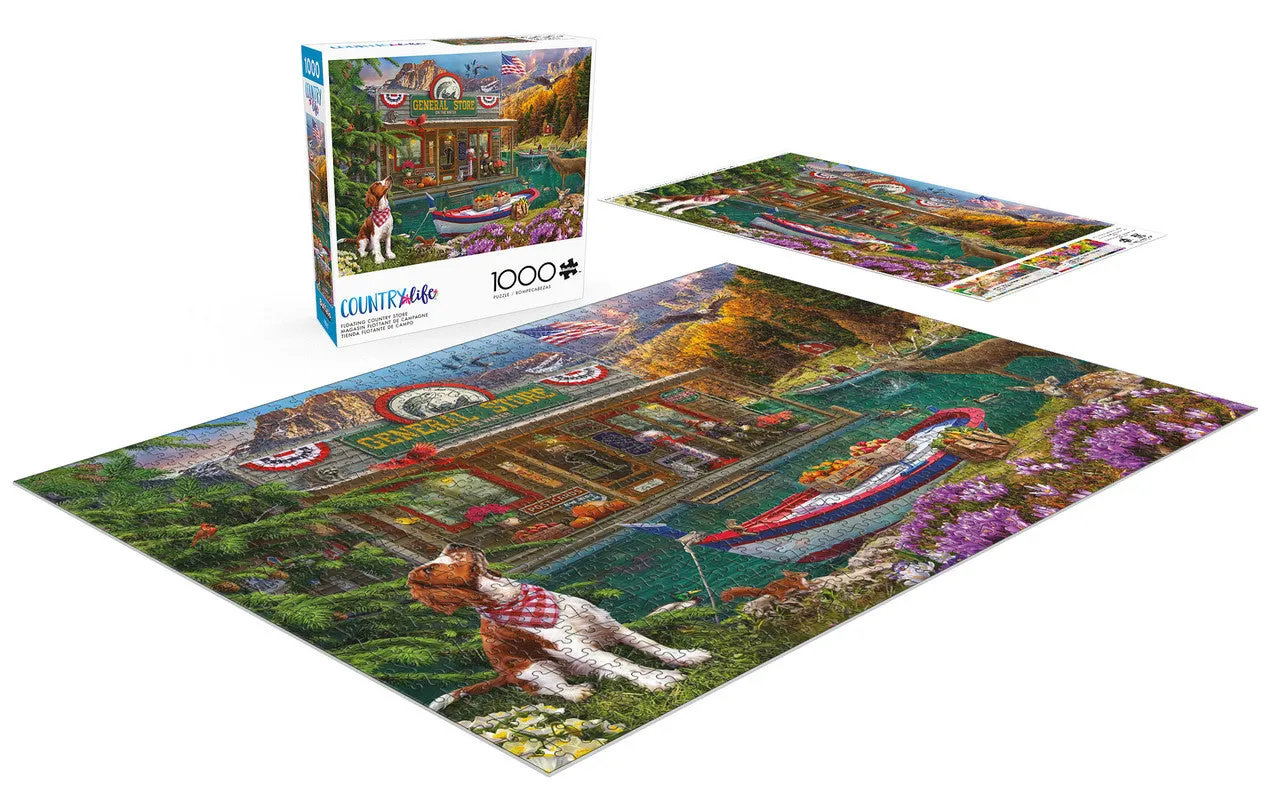 Buffalo Games Country Life Floating Store puslespil 1000 sømotiv