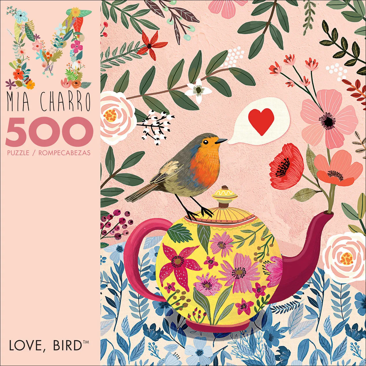 Buffalo Games Mia Charro Love Bird puslespil 500 brikker blomster