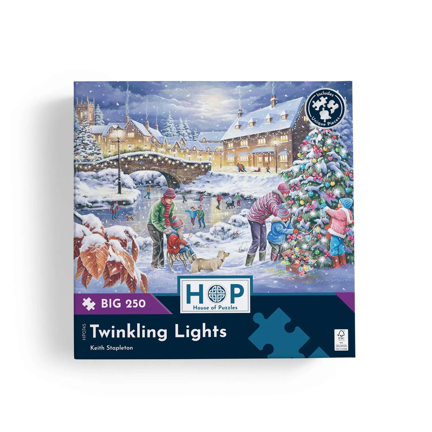 House of Puzzles BIG Twinkling Lights puslespil 250 brikker jul