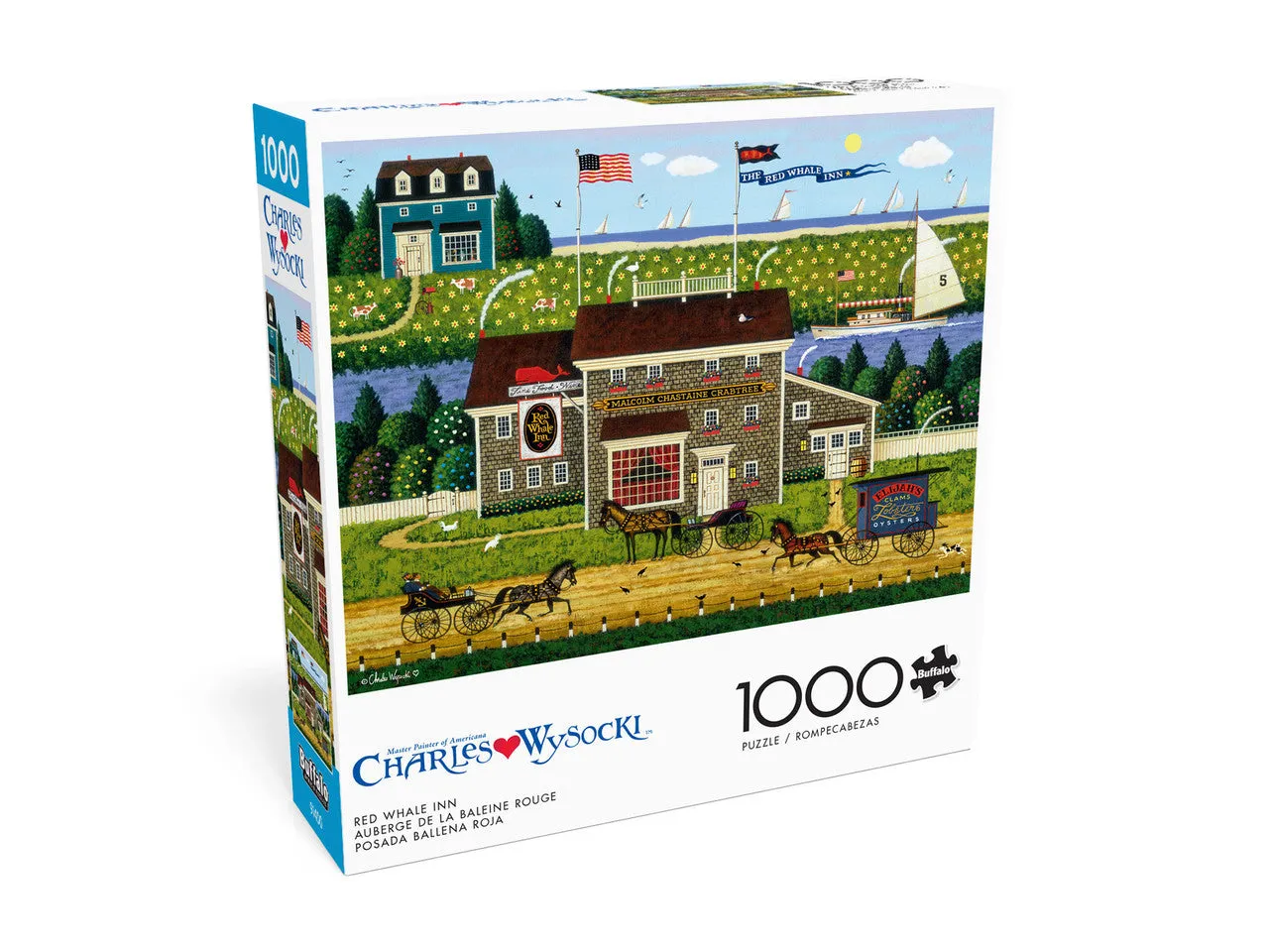 Buffalo Games Charles Wysocki Red Whale Inn puslespil 1000 brikker
