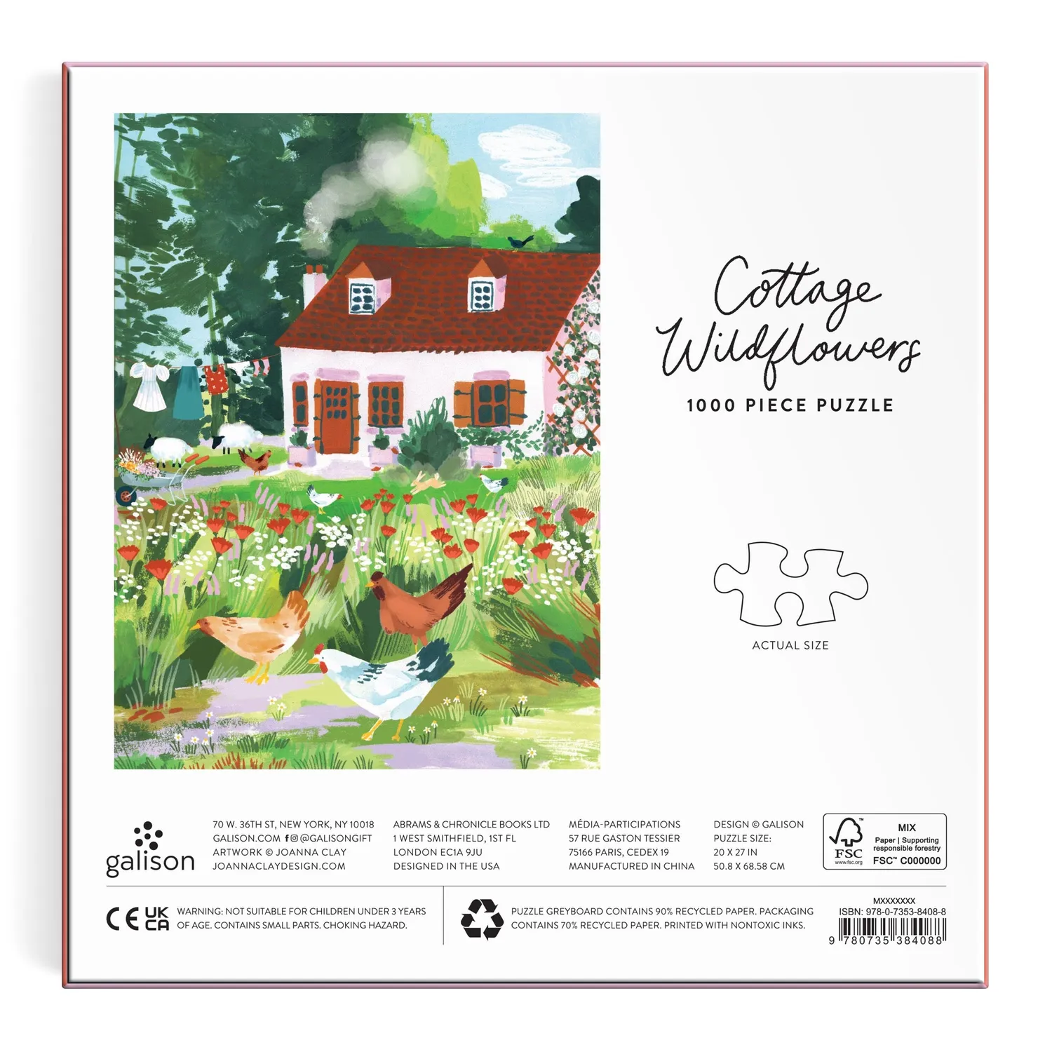 Galison Joanna Clay Cottage Wildflowers puslespil 1000 brikker