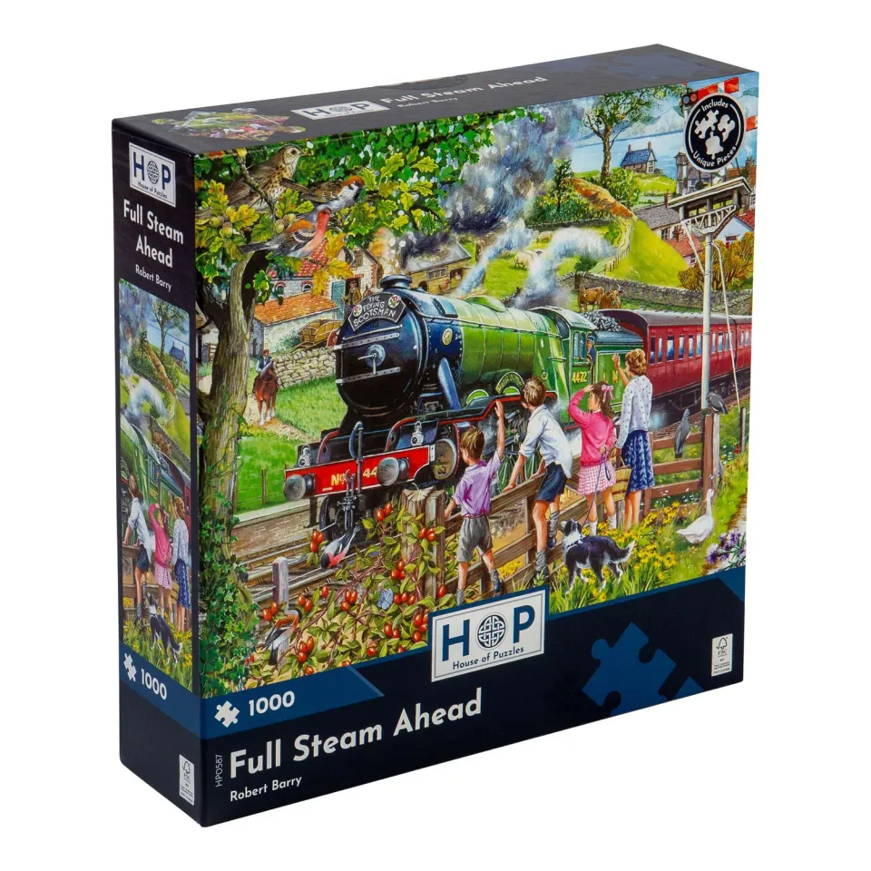 House of Puzzles Full Steam Ahead puslespil 1000 brikker tog