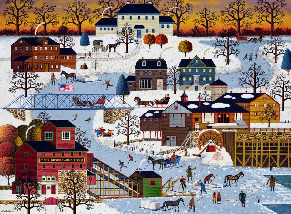 Buffalo Games Charles Wysocki Cider Brook Farms puslespil 1000 brikker vinter