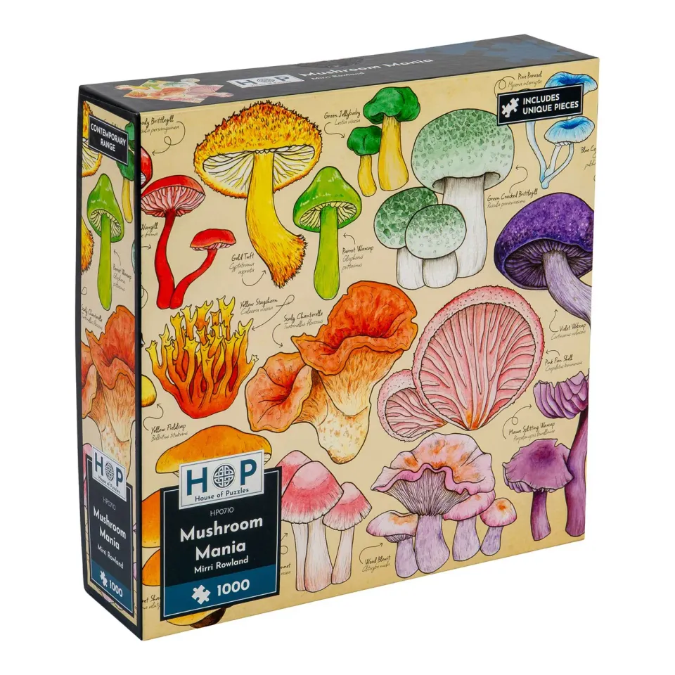 House of Puzzle Mushroom Mania puslespil 1000 svampe