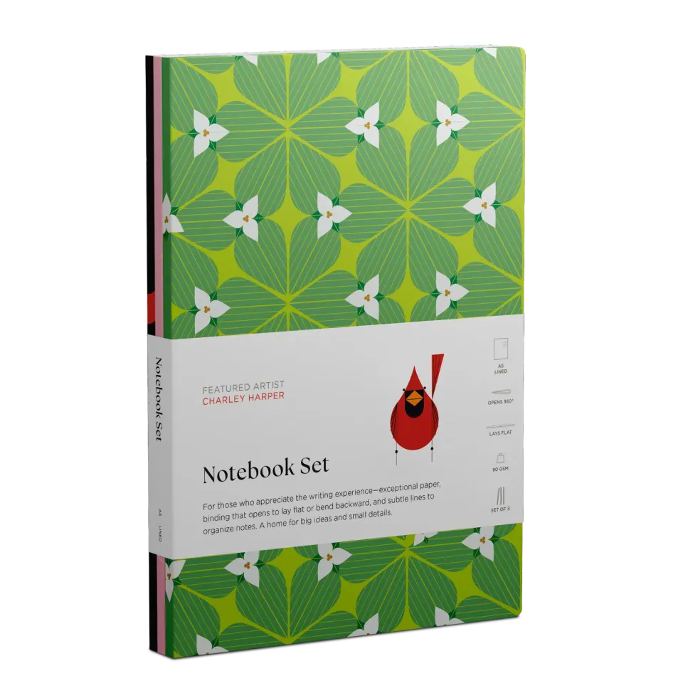 Pomegranate Charley Harper notesbøger fugle sæt