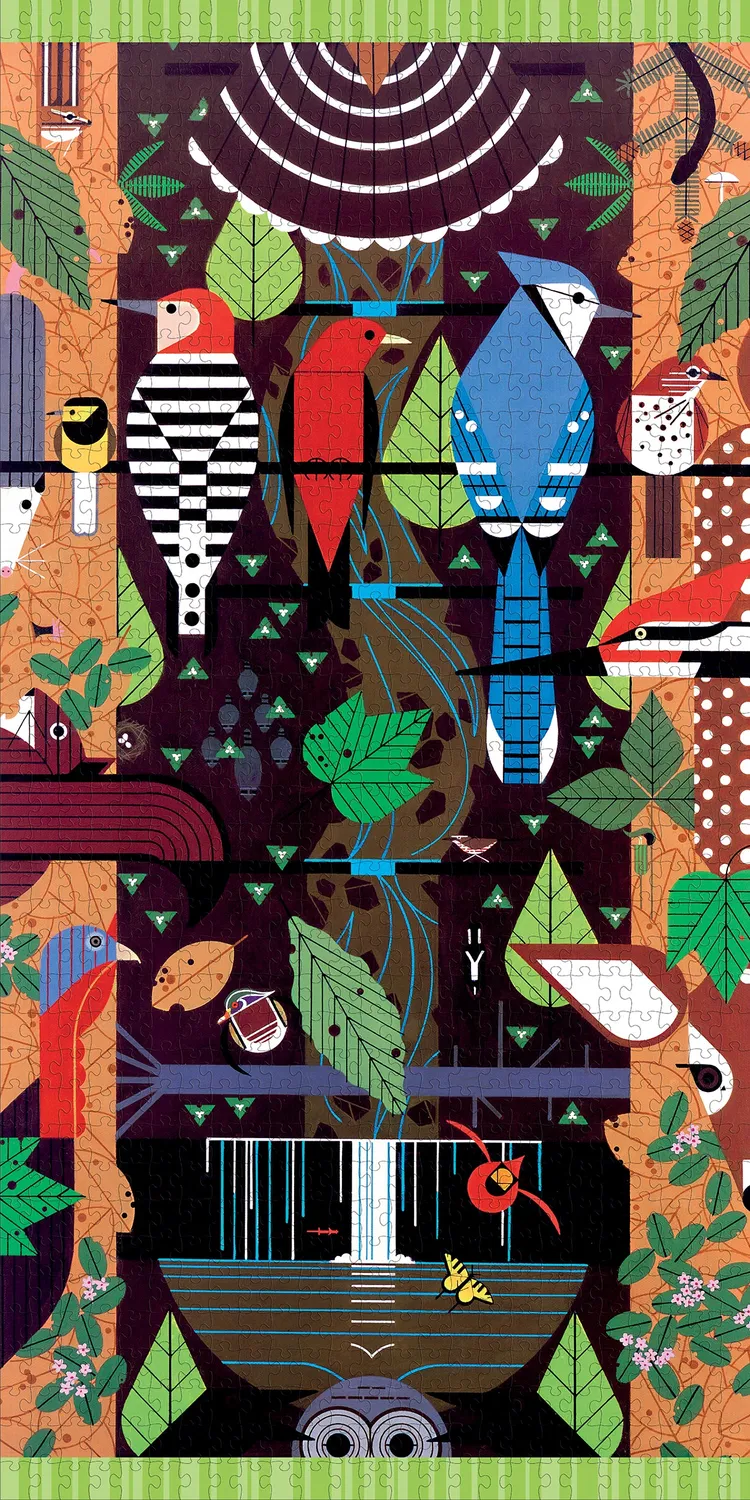 Pomegranate Charley Harper Birducopia puslespil 1000 brikker fugle