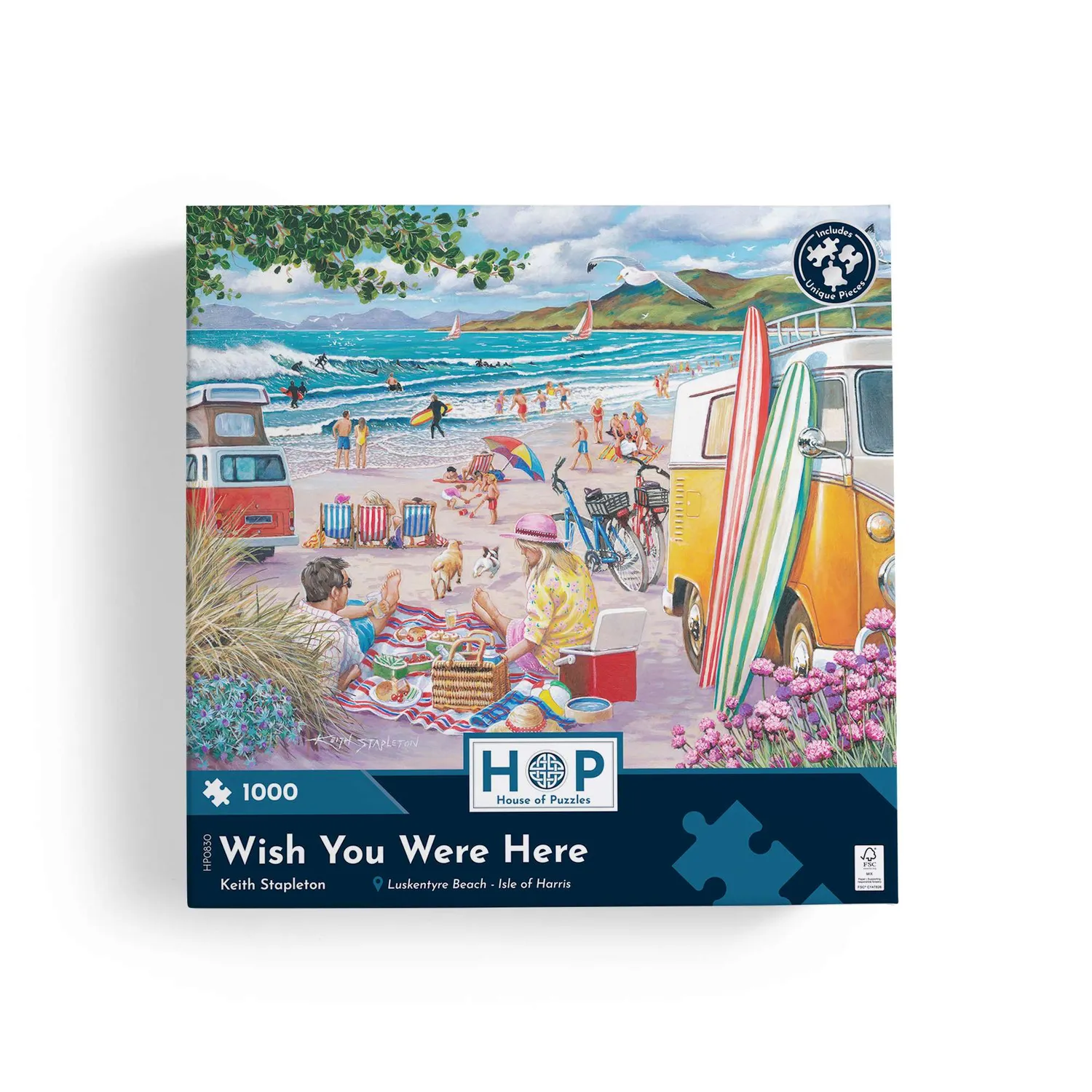 House of Puzzle Wish You Were Here 1000 puslespil strand